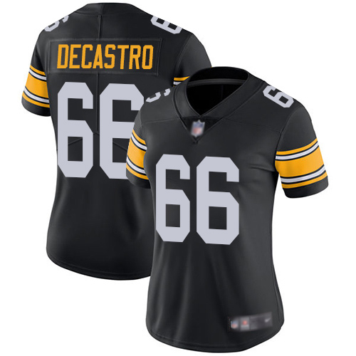 Women Pittsburgh Steelers Football #66 Limited Black David DeCastro Alternate Vapor Untouchable Nike NFL Jersey